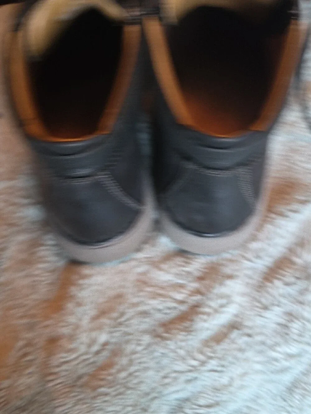 Men's Clarks  Leather Lace-Up Casual Shoes - Black Size 9.5